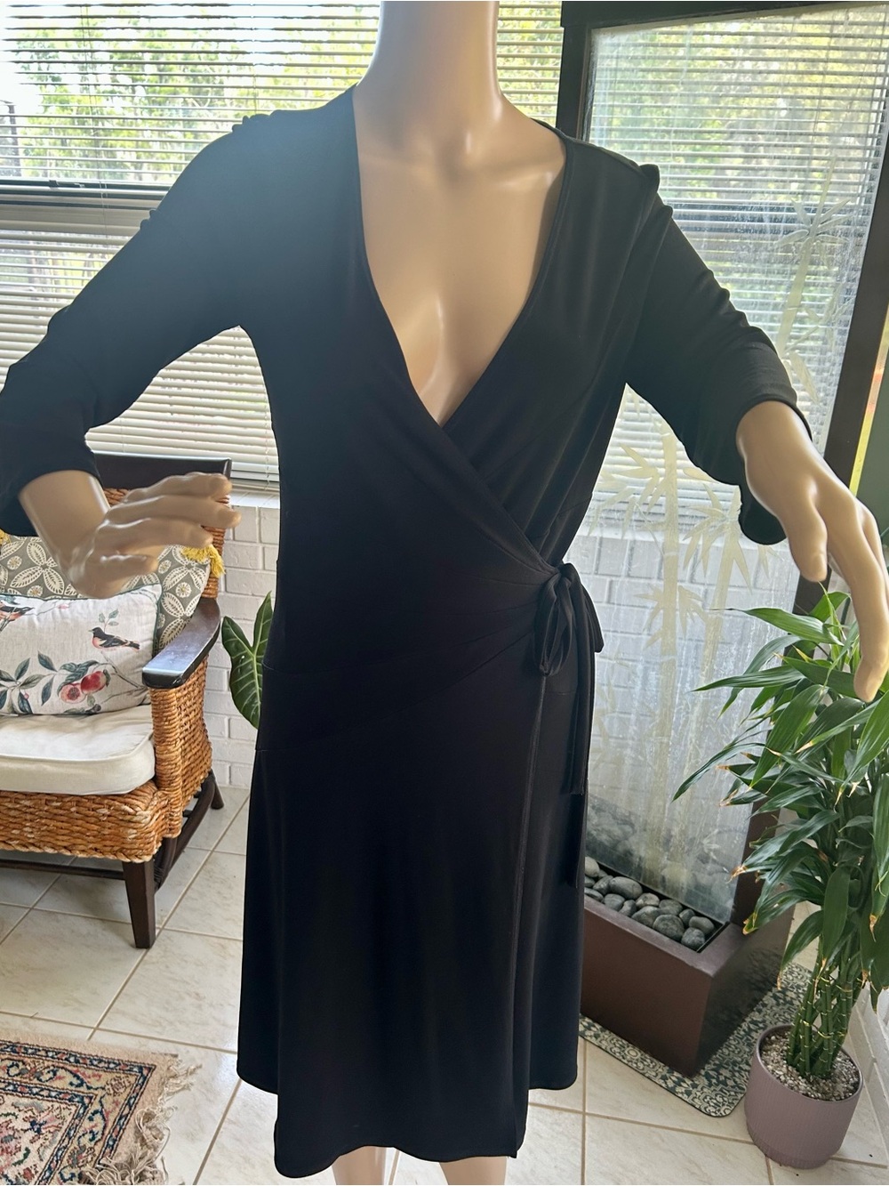 Max & Cleo Black Wrap Dress